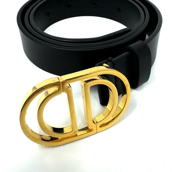 Dior 30 Montaigne CD Belt – Black Leather, Gold Buckle, Size 80 - Picture 4 of 8